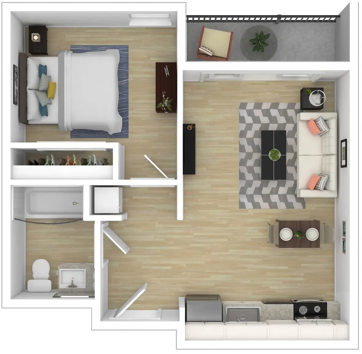 1-Bedroom Floorplan A